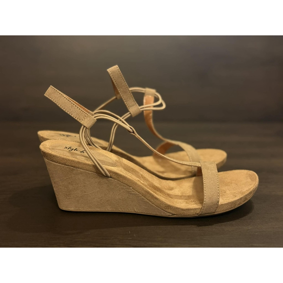 Style & Co. Women's Mulan Strappy Wedge Sandals Size 10.5 M Taupe - Picture 6 of 16